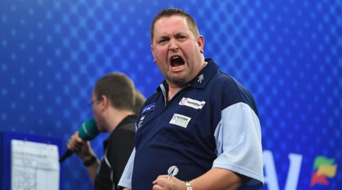 Alan Norris freut sich über den Einzug in das Viertelfinale der UK Open