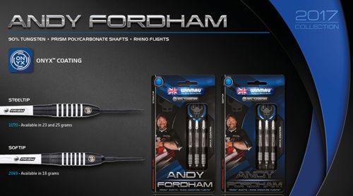 Andy Fordham Darts werden von Winmau hergestellt