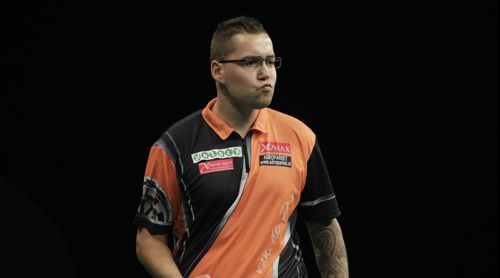 Benito van de Pas zieht zum zweiten Mal in das Viertelfinale eines Major-Darts-Turnieres ein