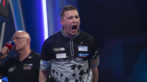 Chris Dobey schreit sich in die dritte Runde der Darts-WM 2020