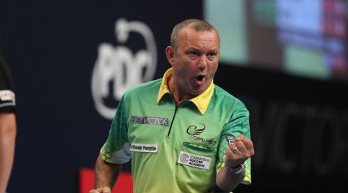 Darren Webster freut sich riesig über seinen Viertelfinaleinzug beim World Matchplay 2017