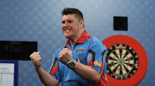 Daryl Gurney freut sich riesig über den Einzug in das Halbfinale der UK Open