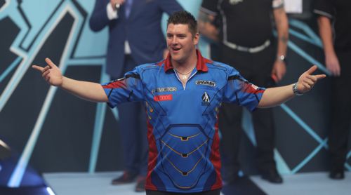 Daryl Gurney hat beim World Matchplay Walk on sichtlich Spaß