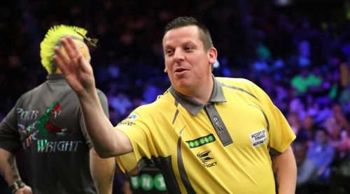 Dave Chisnall und Peter Wright bei der Champions League in Cardiff