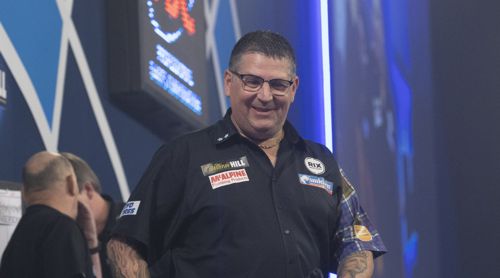 Gary Anderson mit Spaß am Spiel