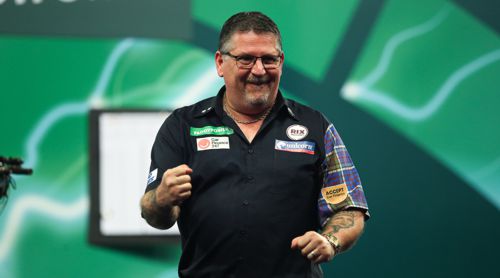 Gary Anderson in seltener Jubelpose