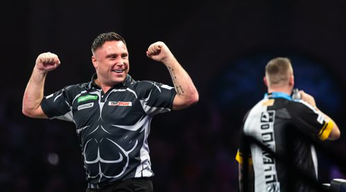 Gerwyn Price mit Spaß am Spiel