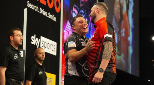 Gerwyn Price und Joe Cullen haben Spaß