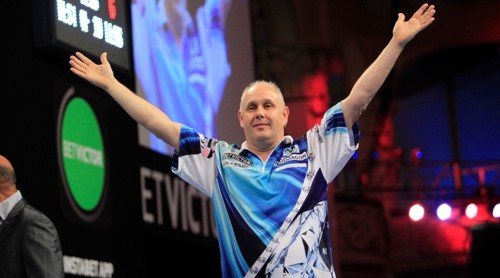 Ian White beim World Matchplay im Jahr 2015