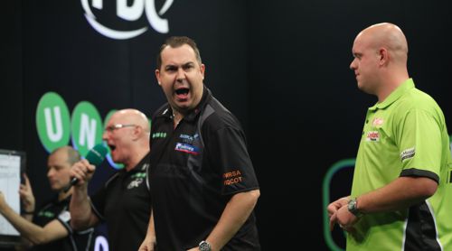 Kim Huybrechts zeigte kurzzeitig gegen Michael van Gerwen, was er kann