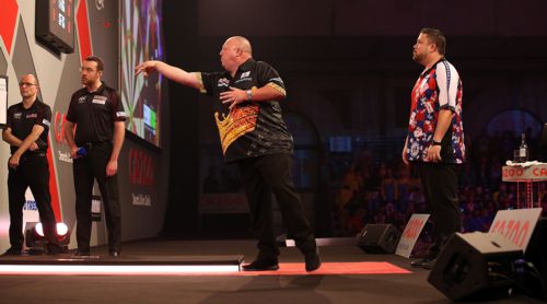 Mervyn King und Danny Baggish im Ally Pally