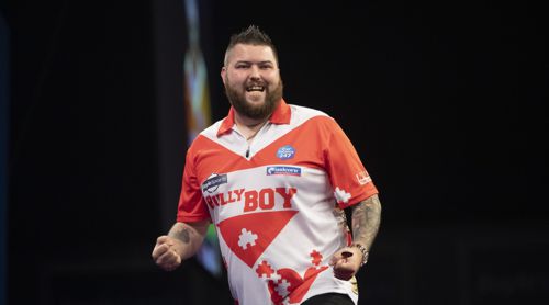 Michael Smith steht in Runde zwei des Grand Prix