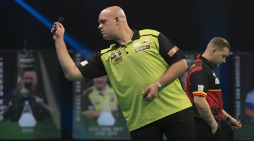 Michael van Gerwen weist Dimitri Van den Bergh in die Schranken