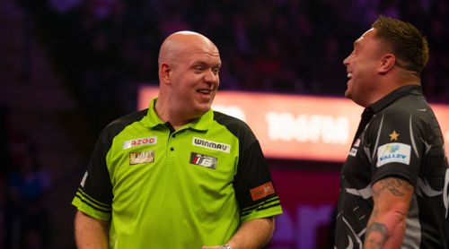 Michael van Gerwen und Geryn Price haben gut lachen