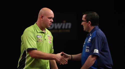 Ross Montgomery ist Kapitän der schottischen Darts Nationalmannschaft, gegen Michael van Gerwen hatte er aber keine Chance