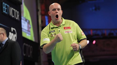 Michael van Gerwen zeigt einen 106er Average und gibt gegen Jamie Caven nicht ein Leg ab