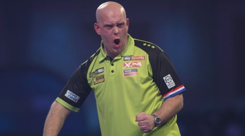 Michael van Gerwen erregt vor Freude