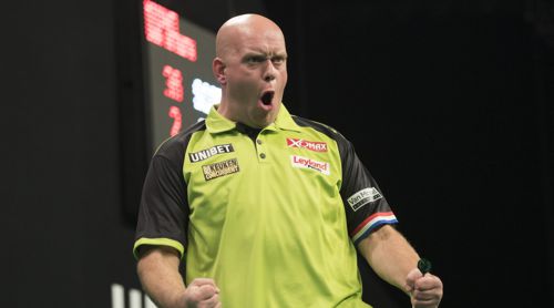 Michael van Gerwen in typischer Pose