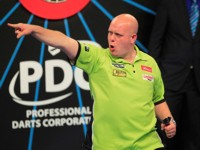 Michael van Gerwen zeigt gegen Peter Wright, warum er die Weltrangliste anführt