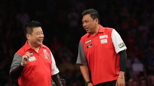 Paul und Harith Lim mussten sich im Viertelfinale des PDC World Cup of Darts 2017 geschlagen geben