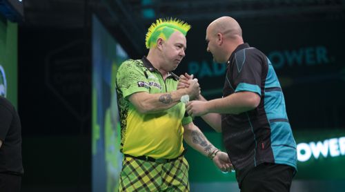 Peter Wright und Rob Cross mit Freude