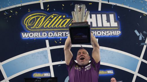 Peter Wright mit der groenSid Wadell-Trophy