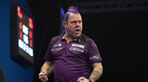 Peter Wright heute ganz in lila
