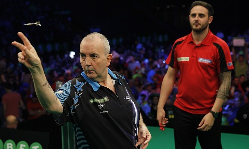 Phil Taylor und Joe Cullen Unibet European Darts Championship