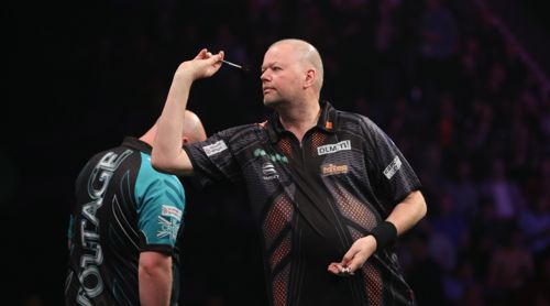 Zwei Darts-Weltmeister: Raymond van Barneveld und Rob Cross
