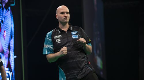 Rob Cross bejubelt ein Unentschieden gegen Daryl Gurney