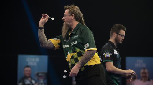 Simon Whitlock mit einiger Mühe gegen Adam Hunt