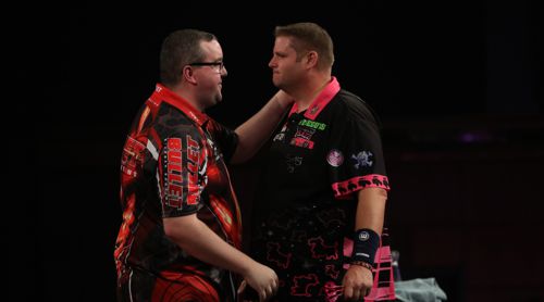 Stephen Bunting sorgt dafür, dass Ex-BDO-Weltmeister Scott Mitchell nicht in das Achtelfinale des Grand Slam einzieht