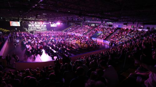 Die Eissporthalle in Frankfurt ist Austragungsort des PDC World Cup of Darts 2017