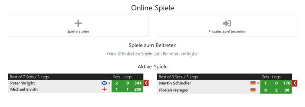 Darts1 Counter Online-Lobby