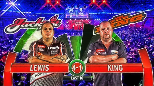 Adrian Lewis unterliegt Mervyn King PDC Dart WM