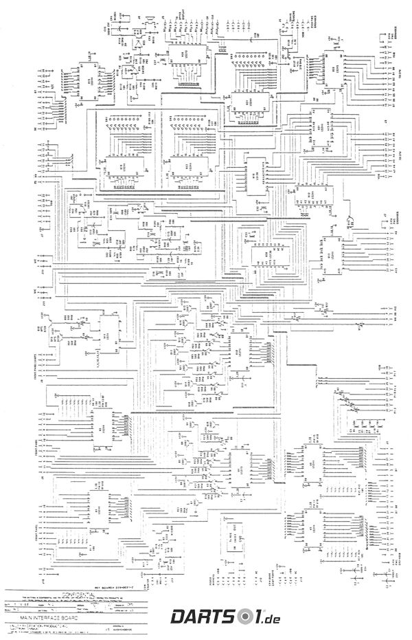 Main Interface Board des Löwen Dartautomat 1989