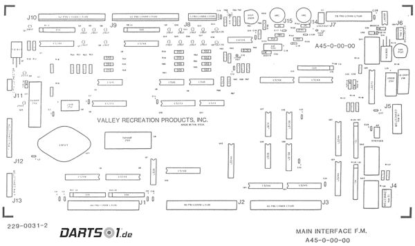 Platinen-Bestckung Main Interface des Lwen Dartautomat 1989
