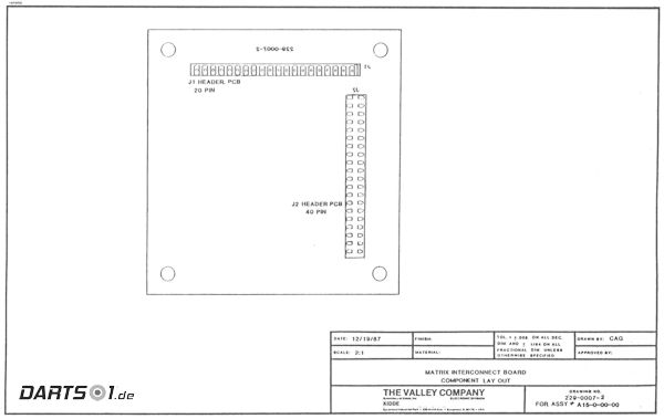 Platinen-Bestckung Matrix Interconnect des Lwen Dartautomat 1989