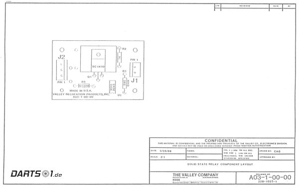 Platinen-Bestckung Solid State Relay des Lwen Dartautomat 1989