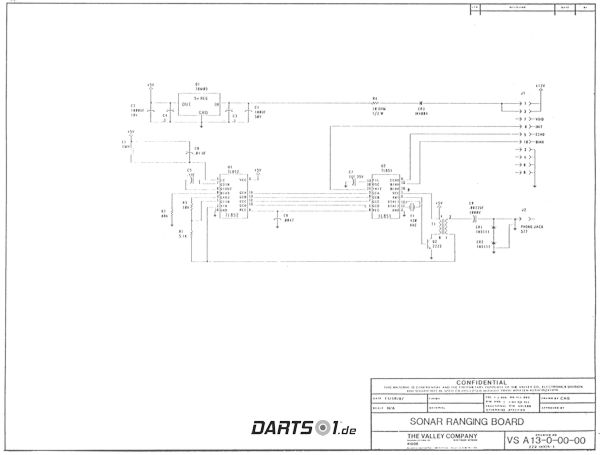 Sonar Ranging Board des Löwen Dartautomat 1989