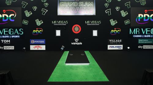 Die Bühne des Grand Slam of Darts 2025