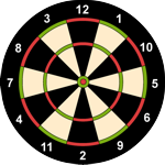 Dartboard mit 12 Segmenten