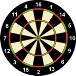 Dartboard mit 16 Segmenten