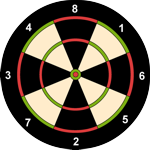 Dartboard mit acht Segmenten