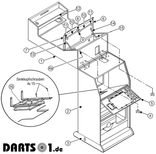 Dartautomate Gehäuse