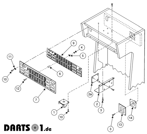 Dartautomate Gehäuseoberteil