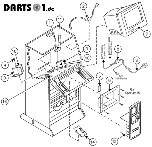 Dartautomat Gehaeuseunterteil