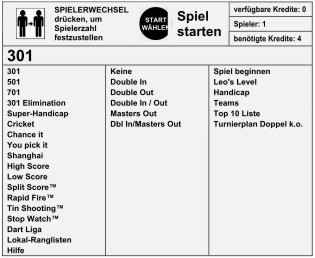 Dartautomat Optionen